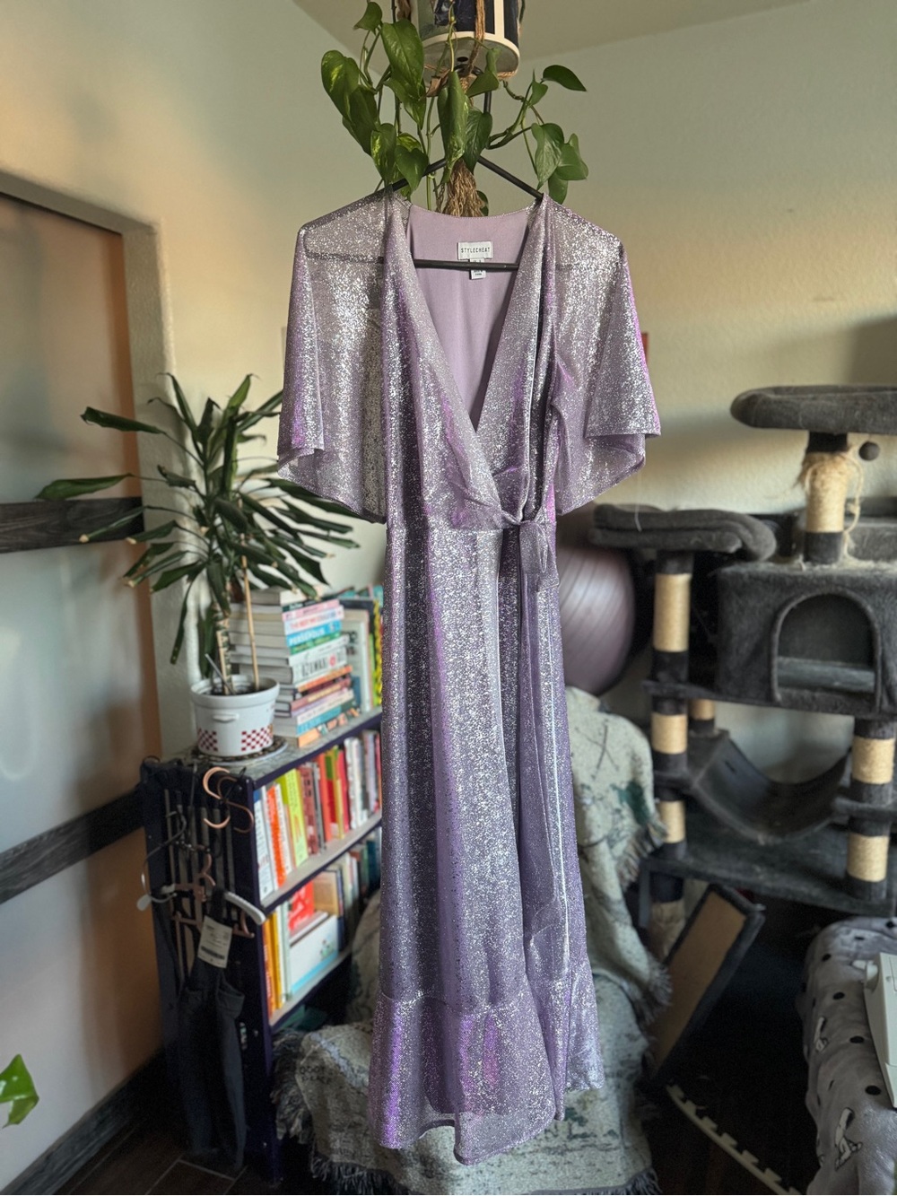 lavender lilac purple glitter sparkly dress - size 4 (US)